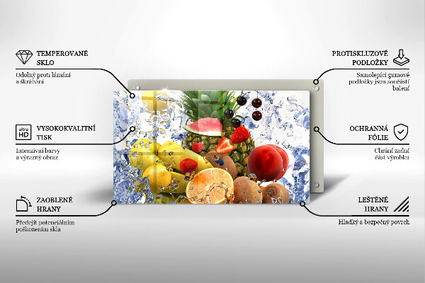 Cubre vitrocerámica Fruta jugosa y agua.