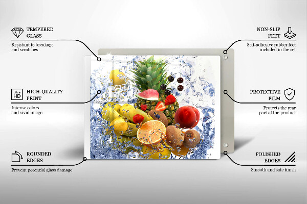 Cubre vitrocerámica Fruta jugosa y agua.