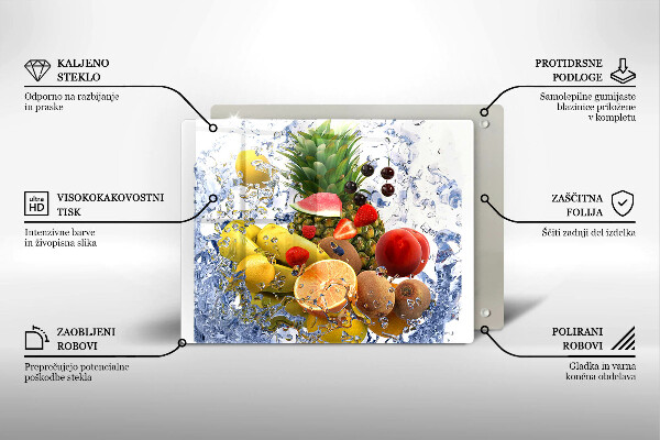 Cubre vitrocerámica Fruta jugosa y agua.