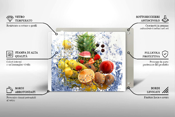Cubre vitrocerámica Fruta jugosa y agua.