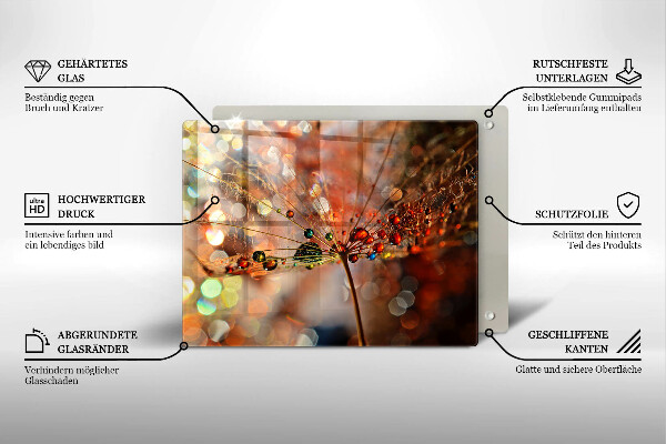 Cubre vitrocerámica diente de león mojado