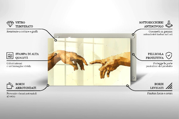 Cubre vitrocerámica Creación de las manos de Adán