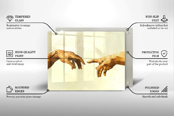 Cubre vitrocerámica Creación de las manos de Adán