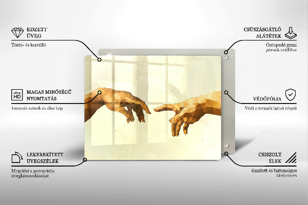 Cubre vitrocerámica Creación de las manos de Adán