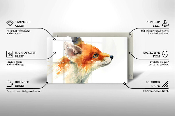 Cubre vitrocerámica zorro pintado