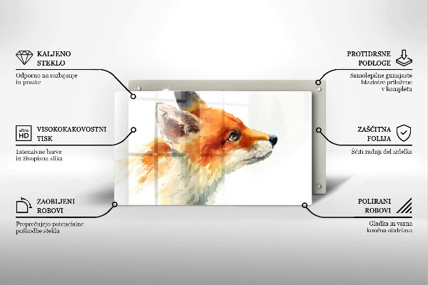 Cubre vitrocerámica zorro pintado