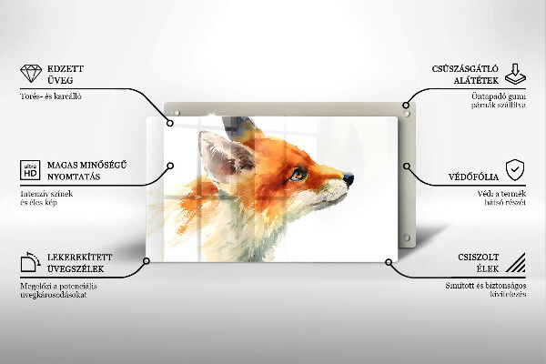 Cubre vitrocerámica zorro pintado