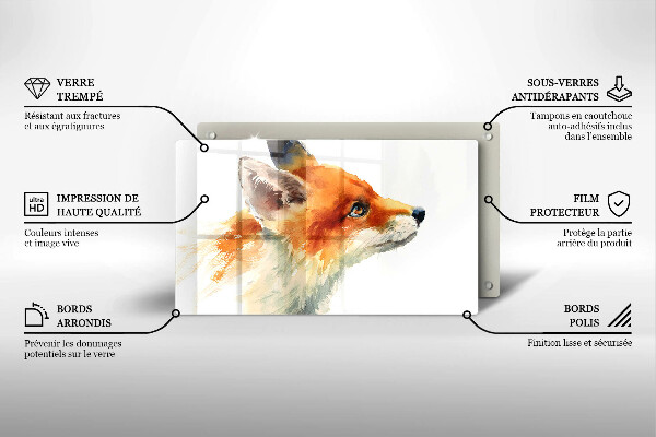 Cubre vitrocerámica zorro pintado