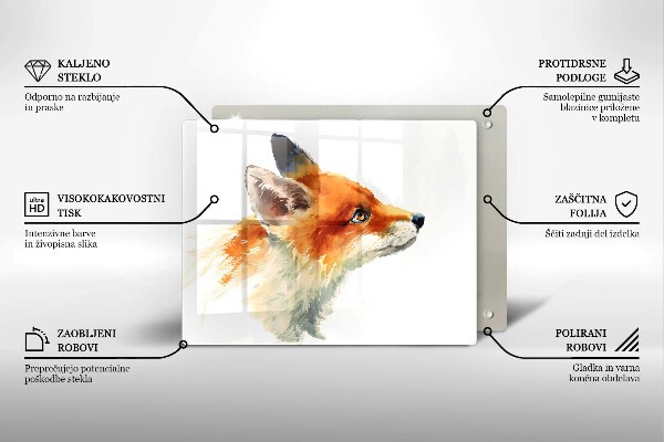 Cubre vitrocerámica zorro pintado