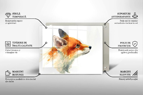 Cubre vitrocerámica zorro pintado