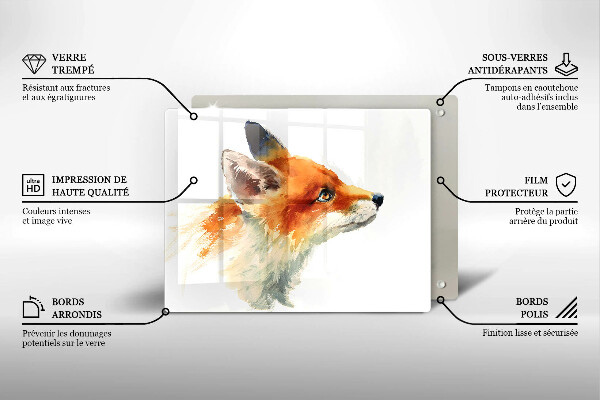 Cubre vitrocerámica zorro pintado