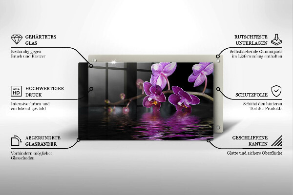 Cubre vitrocerámica Agua zen de orquídeas