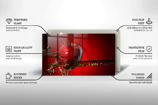 Cubre vitrocerámica fruta de manzana en agua