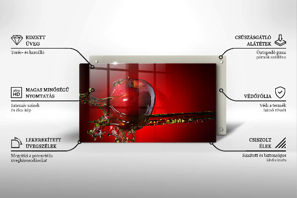 Cubre vitrocerámica fruta de manzana en agua