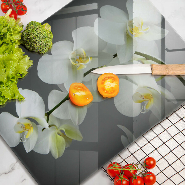 Cubre vitrocerámica Flores de orquídeas blancas