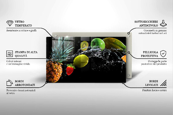Cubre vitrocerámica frutas en agua