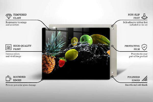 Cubre vitrocerámica frutas en agua