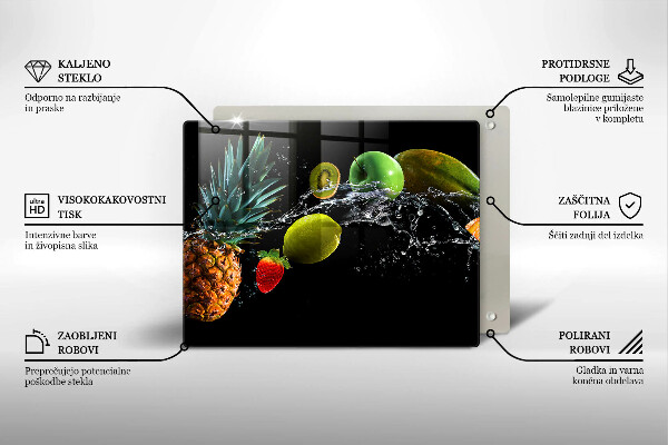 Cubre vitrocerámica frutas en agua