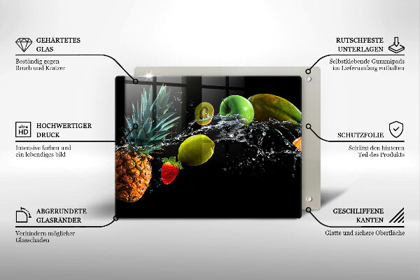 Cubre vitrocerámica frutas en agua