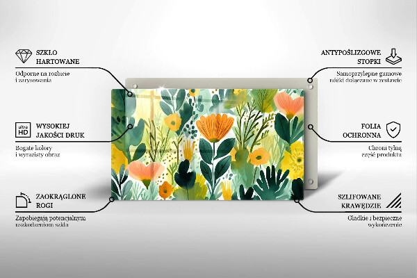 Cubre vitrocerámica flores pintadas