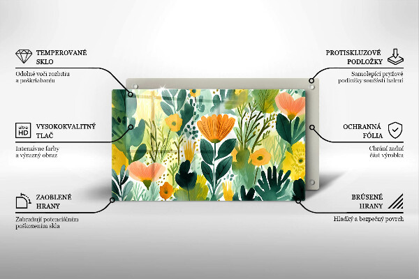 Cubre vitrocerámica flores pintadas