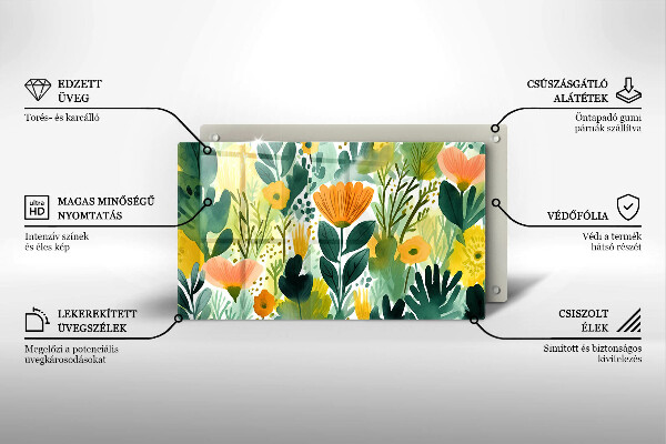 Cubre vitrocerámica flores pintadas