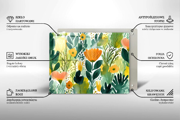 Cubre vitrocerámica flores pintadas