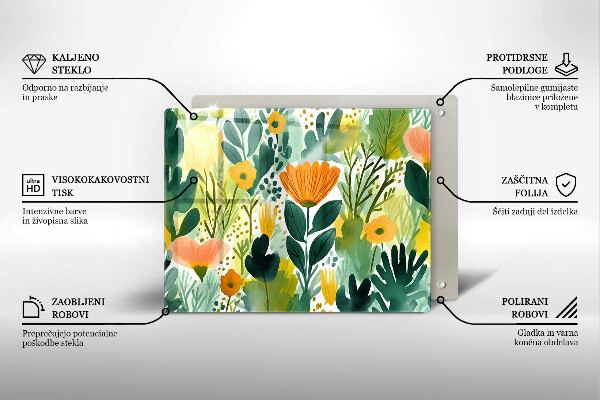 Cubre vitrocerámica flores pintadas