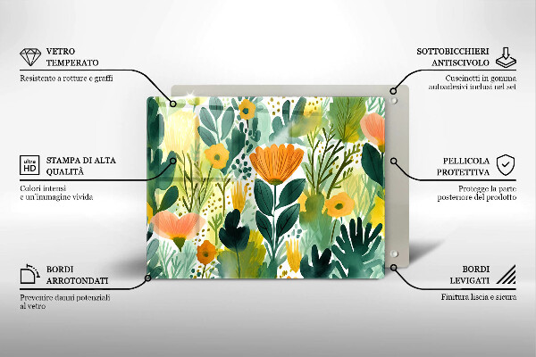 Cubre vitrocerámica flores pintadas