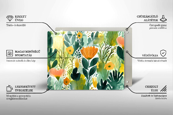 Cubre vitrocerámica flores pintadas