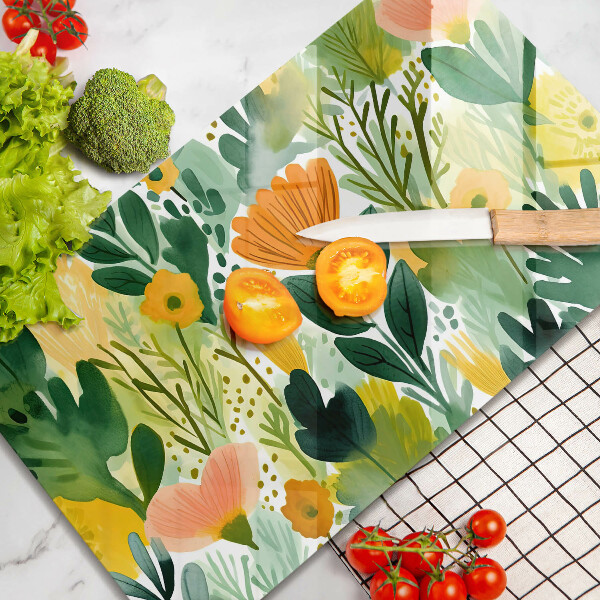 Cubre vitrocerámica flores pintadas