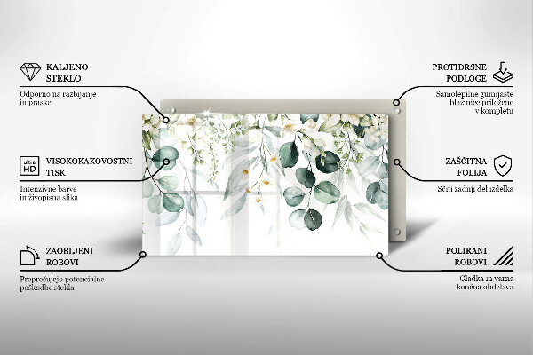 Cubre vitrocerámica Plantas de acuarela