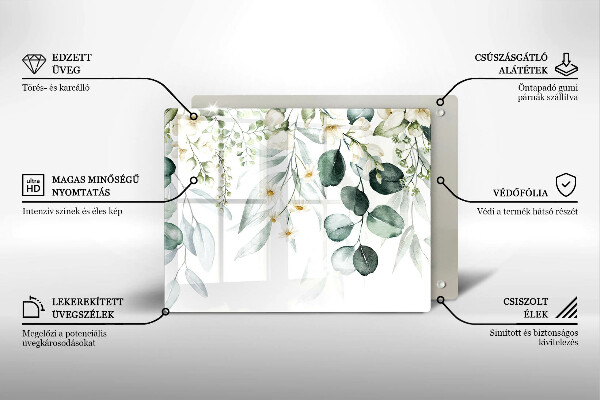 Cubre vitrocerámica Plantas de acuarela