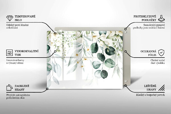 Cubre vitrocerámica Plantas de acuarela