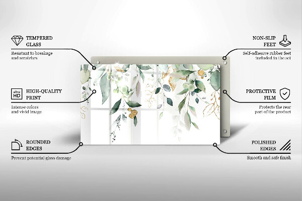 Cubre vitrocerámica Hojas de acuarela
