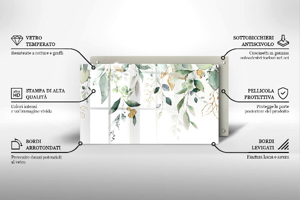 Cubre vitrocerámica Hojas de acuarela