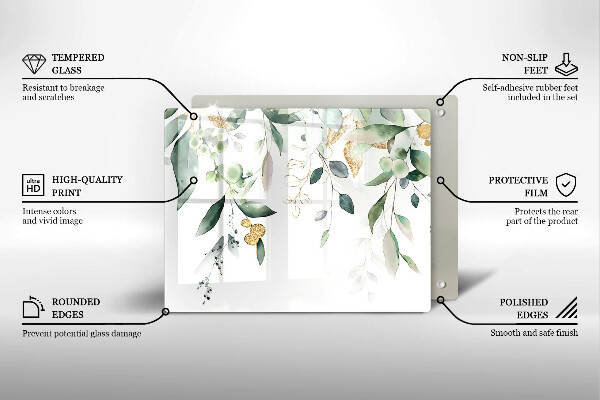 Cubre vitrocerámica Hojas de acuarela