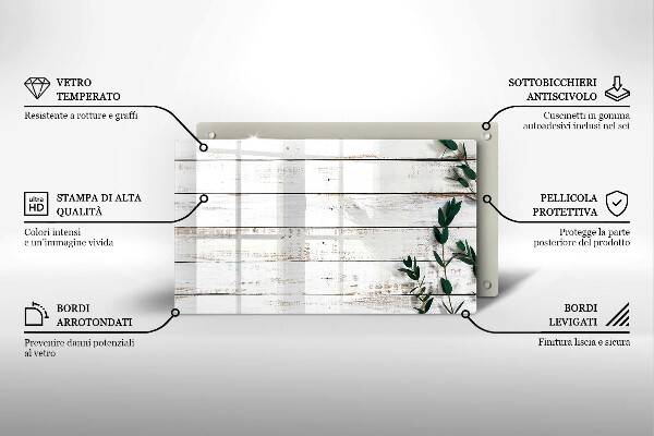 Cubre vitrocerámica Tablas y hojas viejas