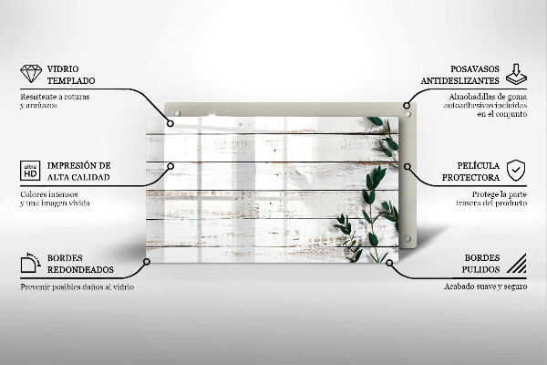 Cubre vitrocerámica Tablas y hojas viejas