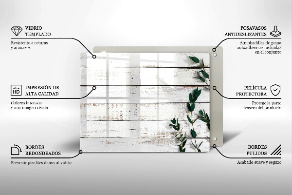 Cubre vitrocerámica Tablas y hojas viejas