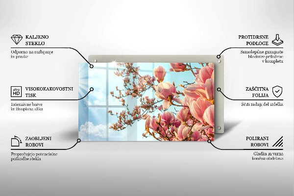 Cubre vitrocerámica Árbol de flores rosadas