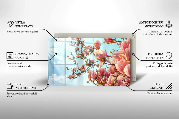 Cubre vitrocerámica Árbol de flores rosadas