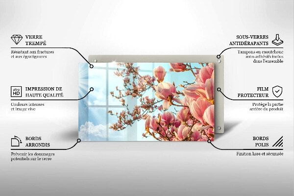 Cubre vitrocerámica Árbol de flores rosadas