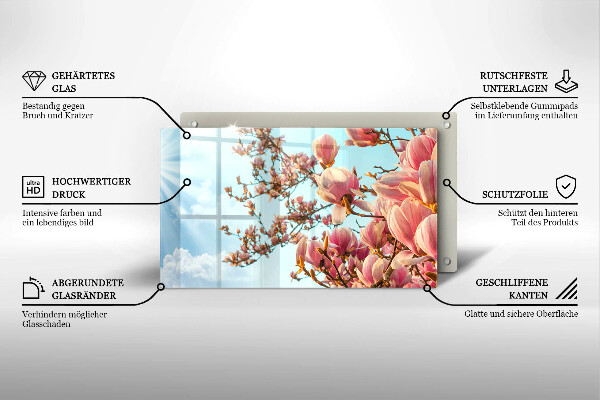 Cubre vitrocerámica Árbol de flores rosadas