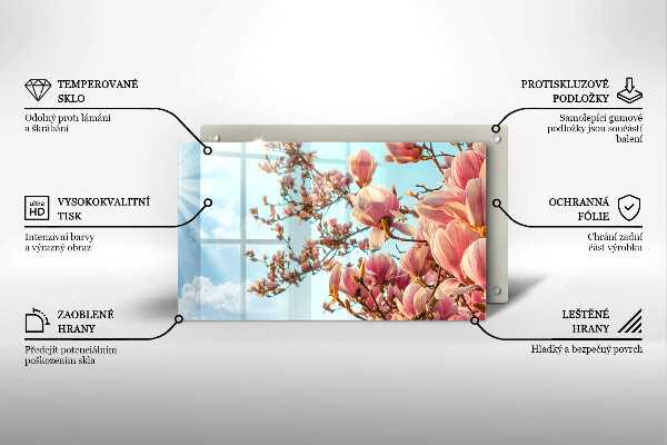 Cubre vitrocerámica Árbol de flores rosadas