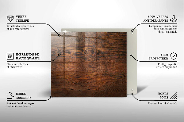 Protector encimera Tablero de madera oscura