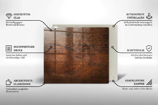 Protector encimera Tablero de madera oscura