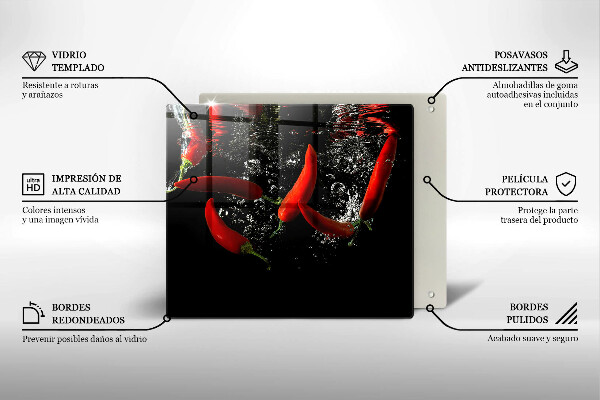 Protector encimera Chiles en agua