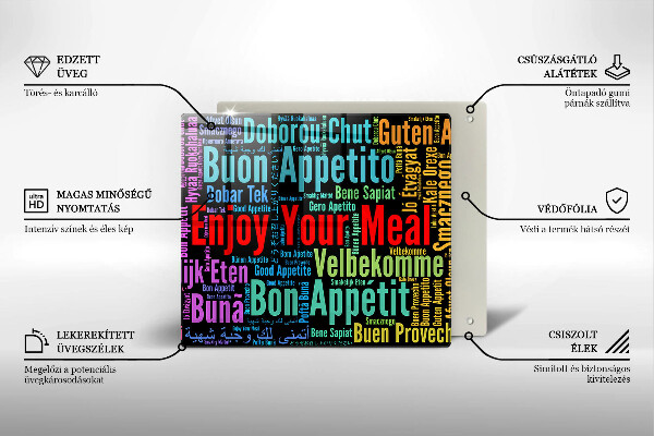 Protector encimera Subtítulos buen provecho idiomas