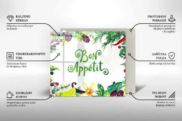 Protector encimera Inscripción de bon appetit